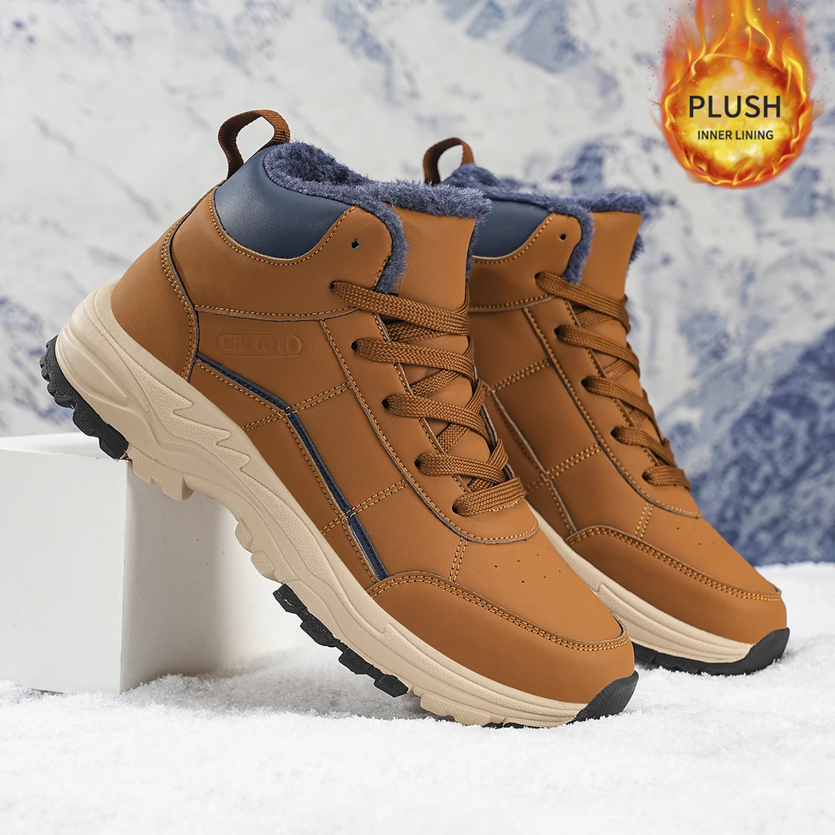 Herren-Sportschuhe in großen Größen mit Plüsch-Innenfutter, Outdoor-Wanderschuhe, bequeme, lässige, modische Trainingsschuhe für Paare – Detail 10