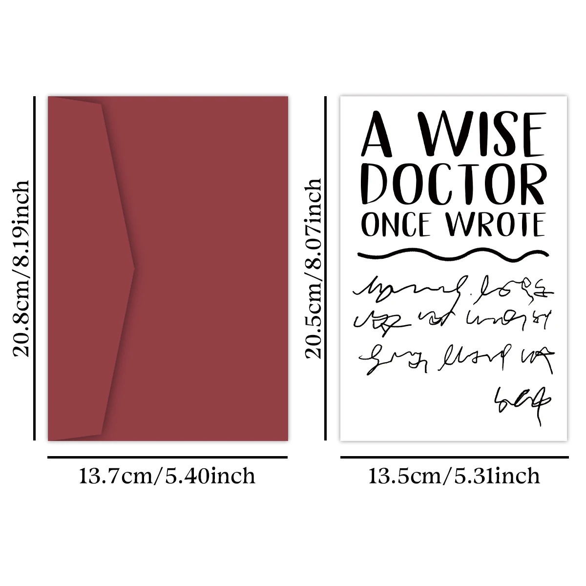 1PC Funny Phd Graduation Thank You Card,Jokey Doctor's Handwriting Card,Doctorate Degree Greeting Card,A Wise Doctor Once Wrote