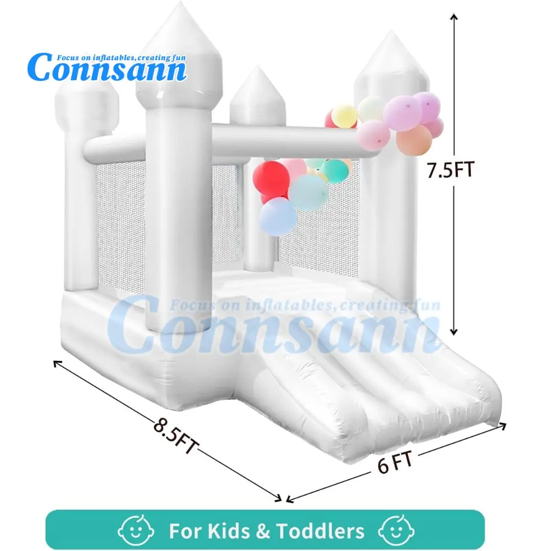 Connsann Inflatable White Bounce House for Kids  9FT x 7FT x 6FT  Perfect Fun for Birthday Parties and Outdoor Events