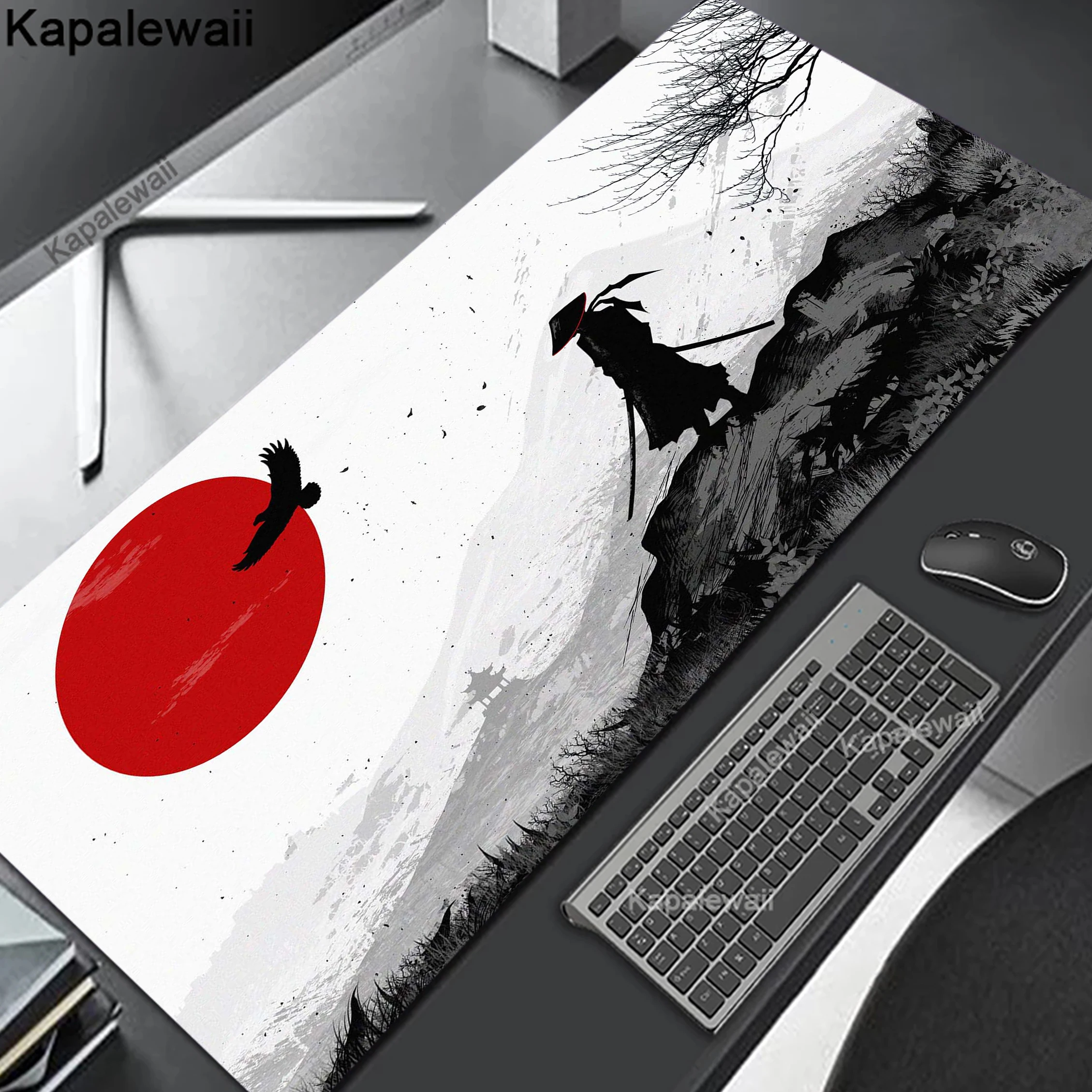 Mouse Pad Japanese Style Large Gamer Natural Mousepad Keyboard Mat XXL Mouse Mats 90x40cm Rubber Desk Pad Design Desk Rug