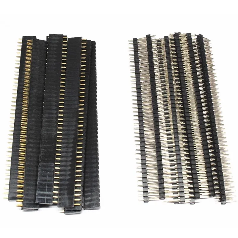 10Pcs 2.54mm 40 Pin 1x40 Single Row Male And Female 2.54 Breakable Pin Header PCB JST Connector Strip For Arduino DIY Kit