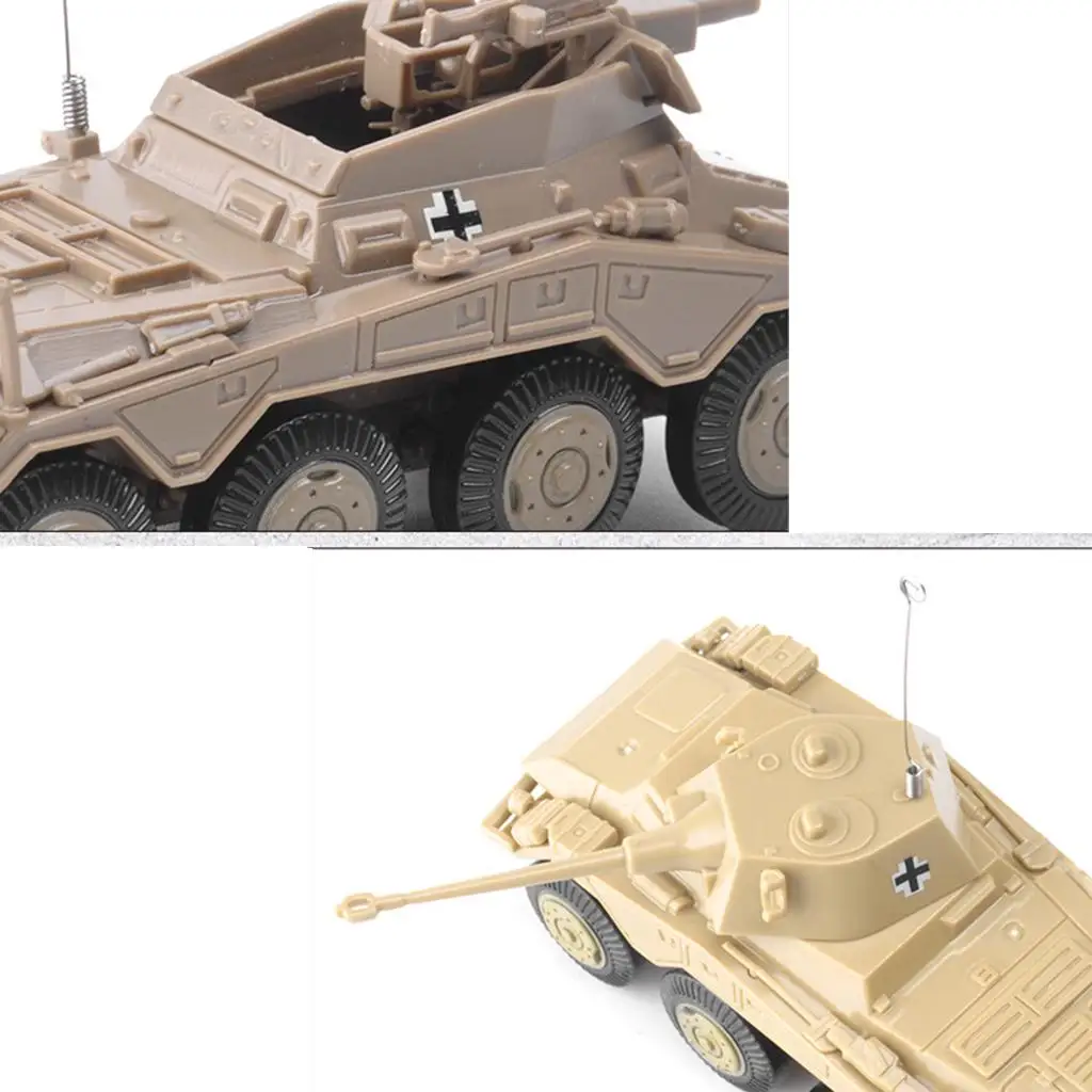 2 PCS 4D Model Kits Simulation 1/72 Armoured Vehicle Tank Play Set Keepsake