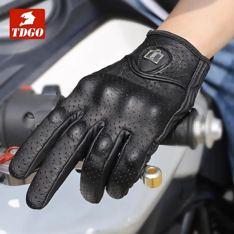 Breathable Full Finger Motorcycle Gloves with Carbon Fiber Protection - Waterproof, Touchscreen, All-Season for Men & Women