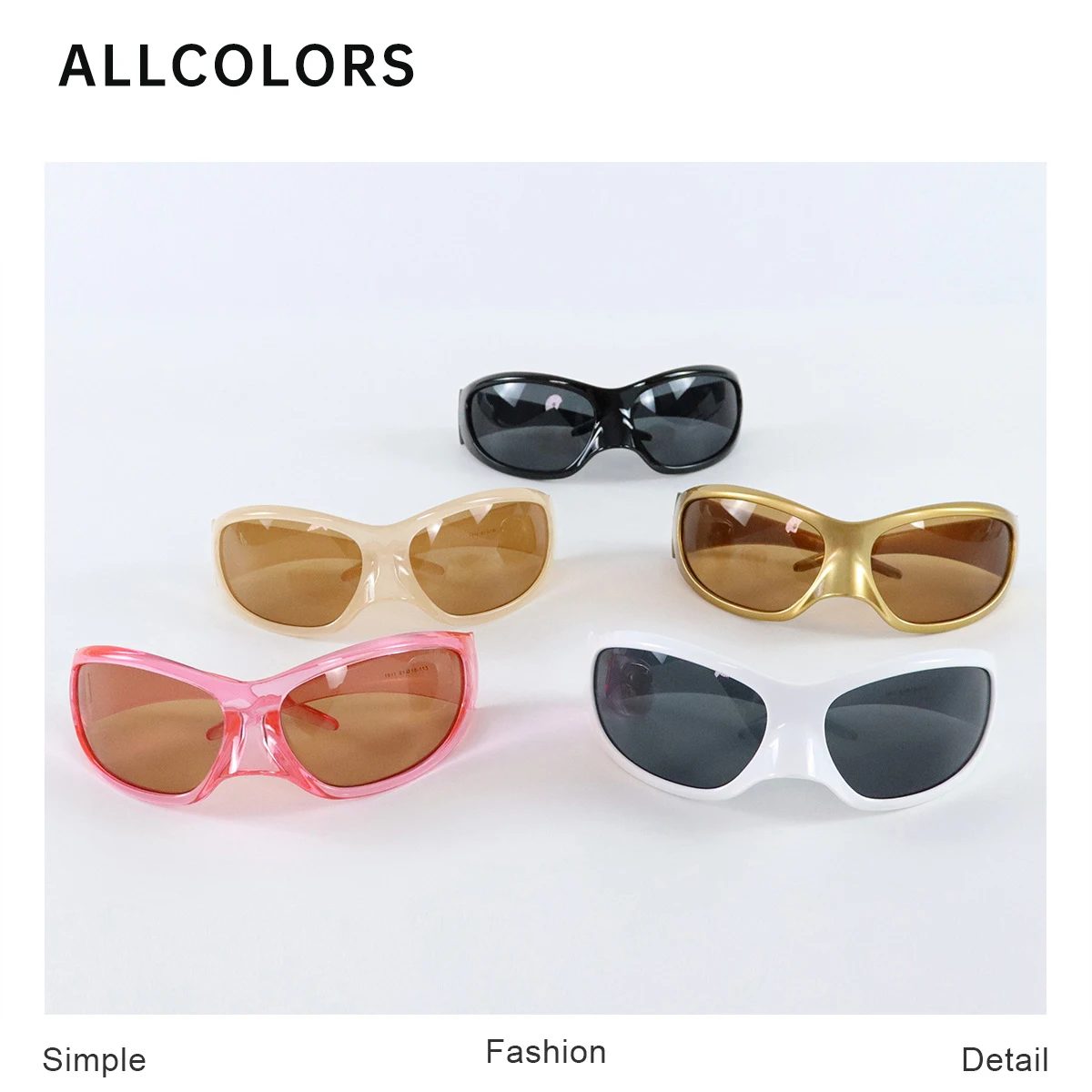 Übergroße Y2K-Punk-Sonnenbrille für Damen, 2026, Luxusmarke, Warp Around, Steampunk-Sonnenbrille für Damen, Shades, Vintage-Brillen, UV400 – Detail 14