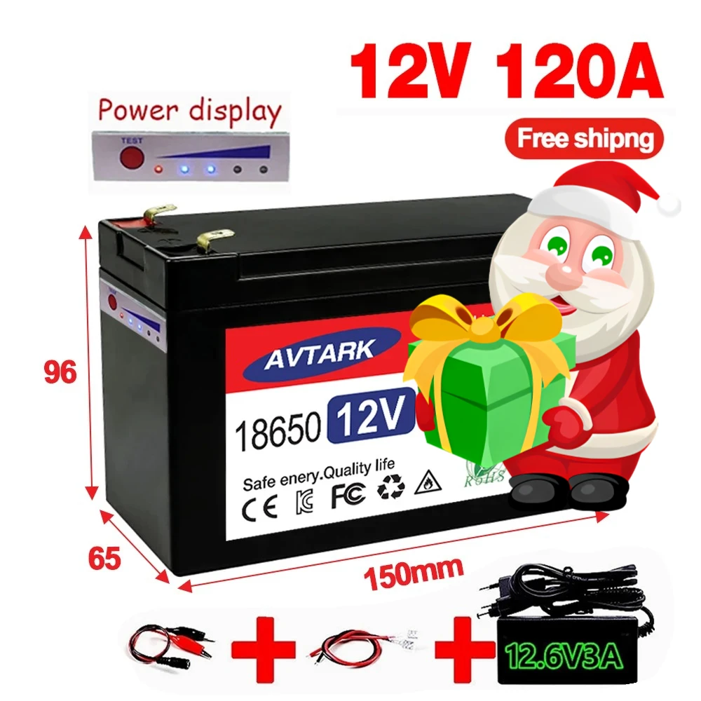 

Lithium 12V 120Ah LiFePO4 Deep 4000+ Cycles Battery Rechargeable Battery for Lighting,Power Wheels ,Solar/Wind Power,Small UPS