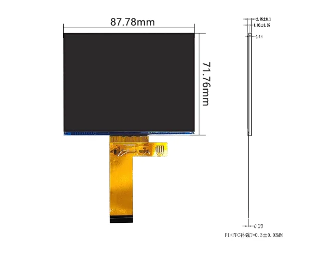 4.16-inch 1280 * 960 TFT LCD display screen MIPI interface 30pin handheld game console dedicated display screen