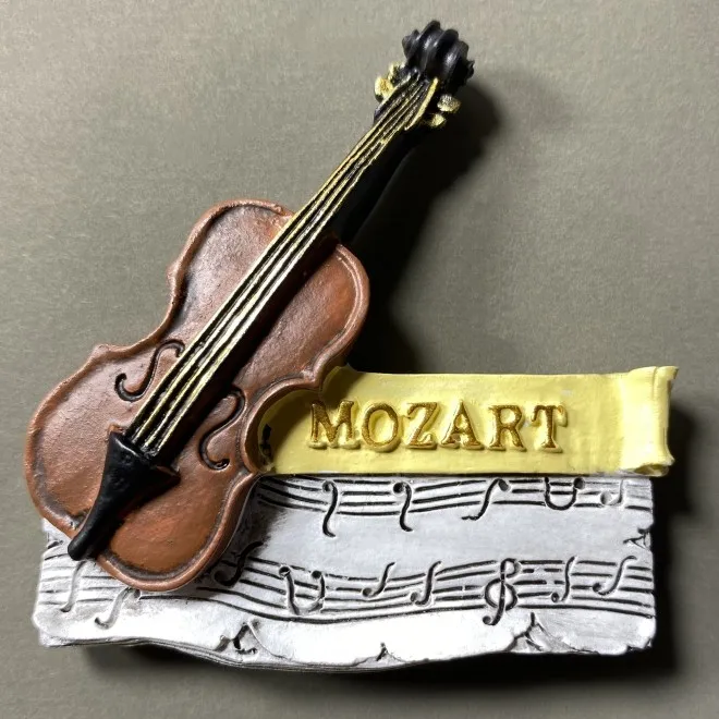 Austrian Creative Handmade Painting Mozart Violin Score Refrigerator Stickers