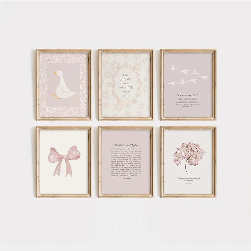 الوردي بوهو القوس الميداني حديقة قماش اللوحة المسيحية الكتاب المقدس ملصق فني معرض جدار الفتيات أثاث غرفة نوم جدار الفن #4