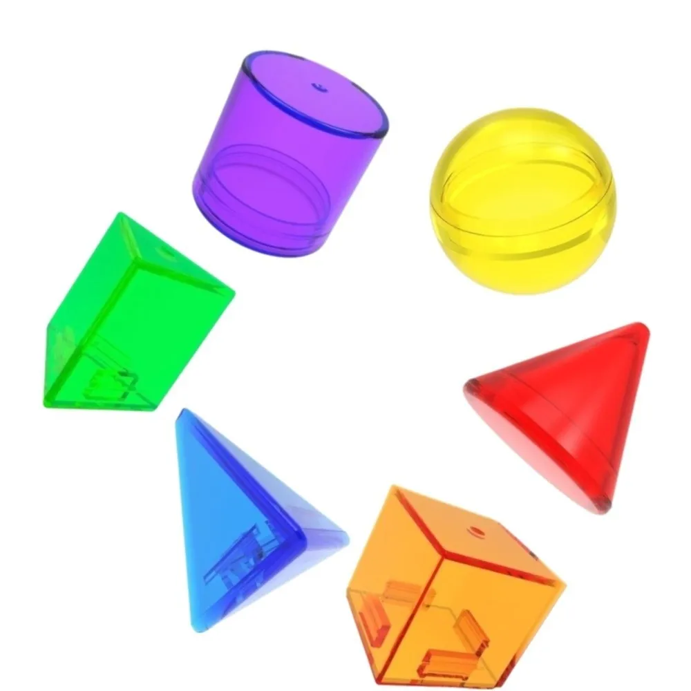 Colorful Geometric Solids Geometric Shapes Preschool Activities Early Education Transparent Montessori Early Education