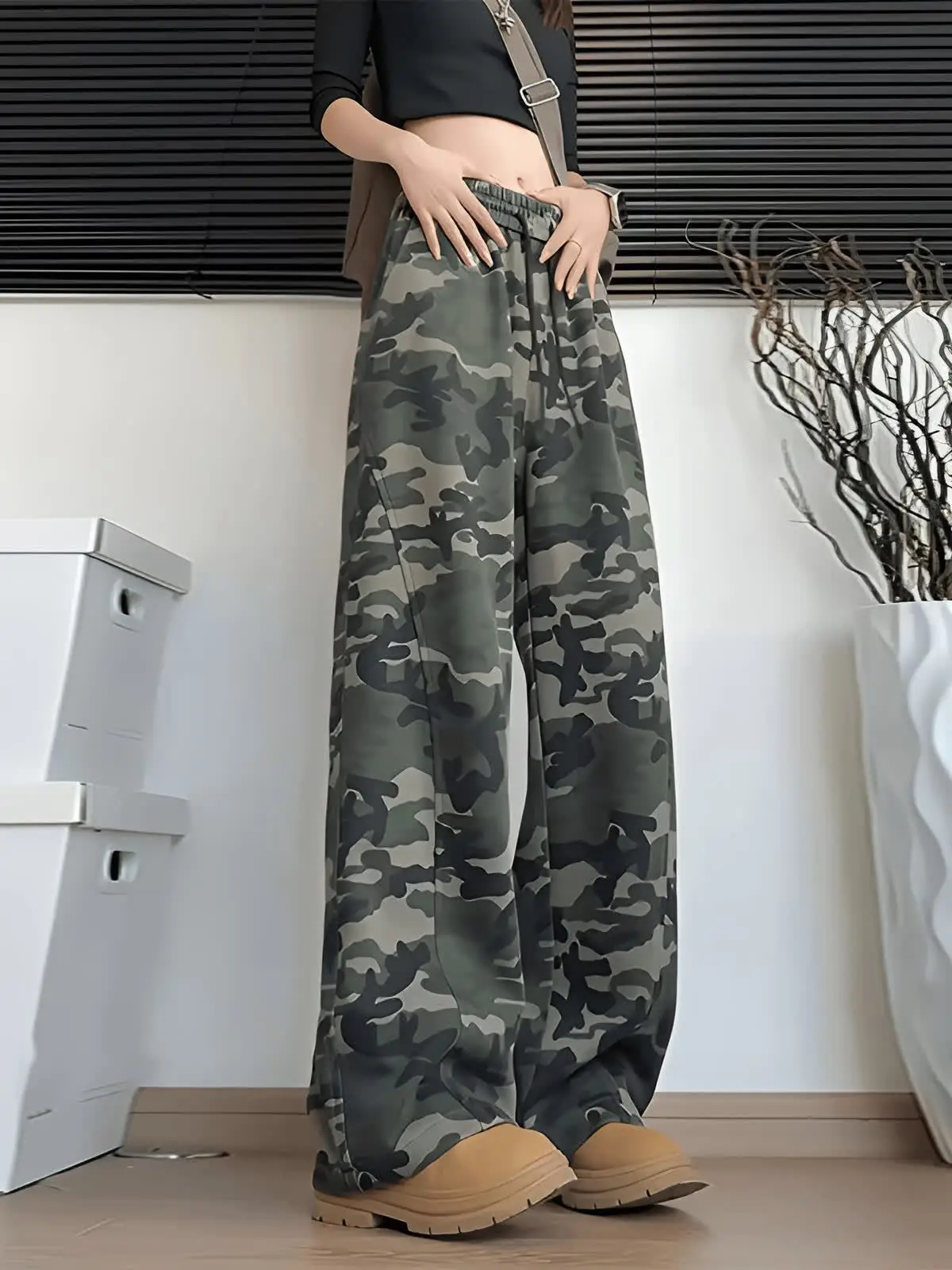 

Американские камуфляжные брюки, мужские осенние брюки CleanFit с широкими штанинами, тяжелые драпированные спортивные повседневные брюки