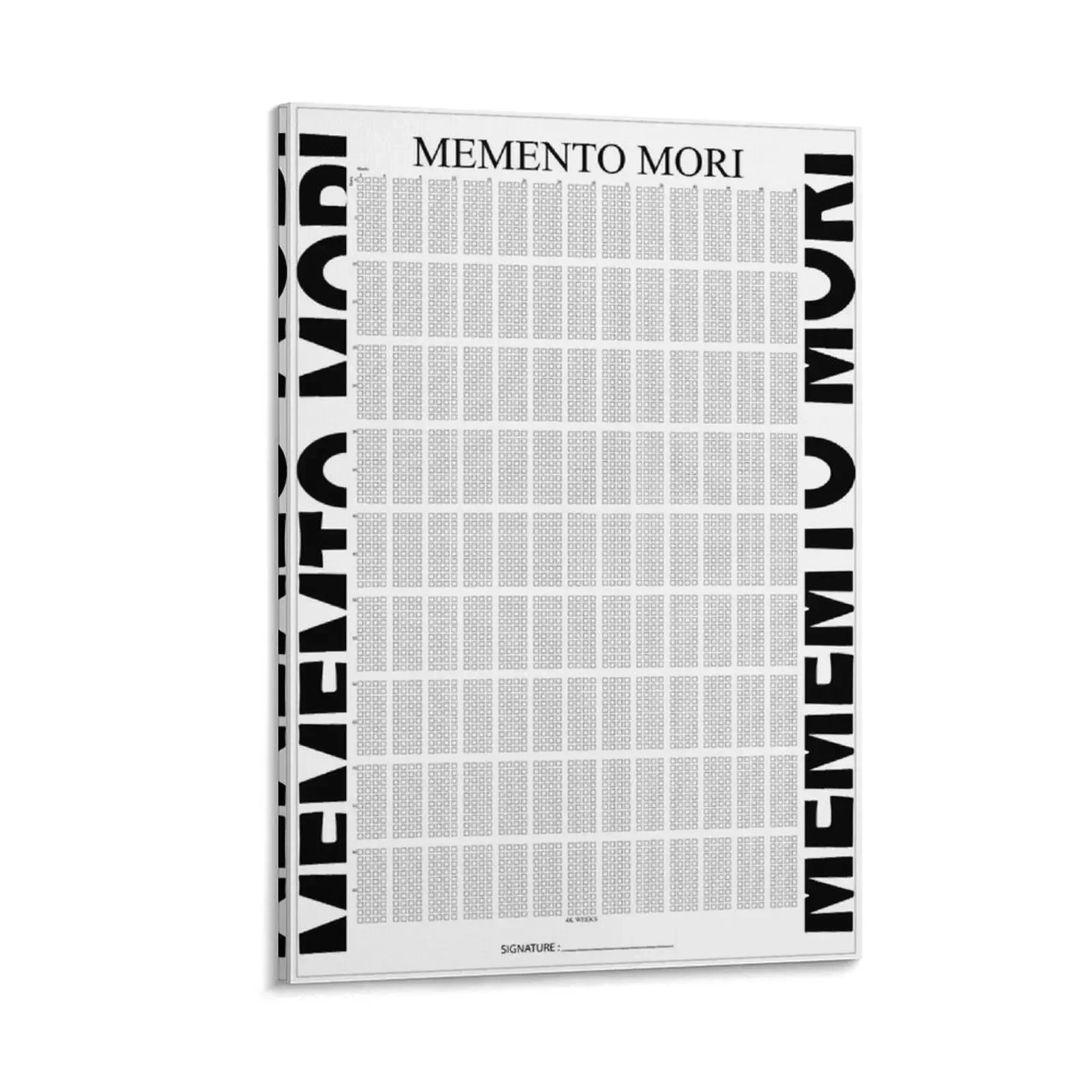 

NEW Design Memento mori with signature White Background - Life Calendar Canvas Painting posters anime