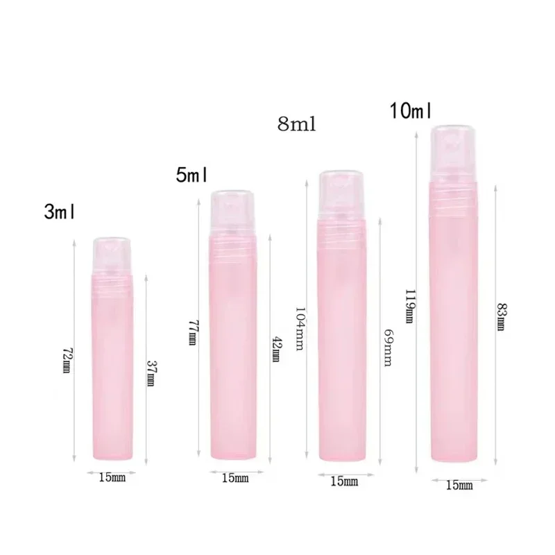 100Pcs 3-10ml Empty Plastic Pen Shaped Spray Bottle Travel Liquid Nebulizer Containers Perfume Sprayer Available Refillable Vial