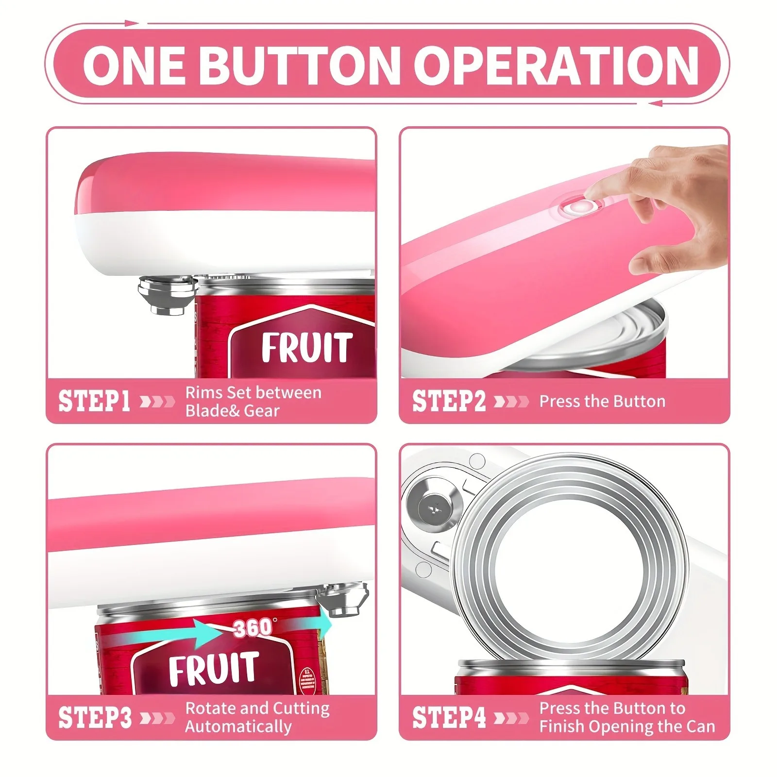 Ouvre-boîte électrique automatique pour personnes âgées, lame de rédivision aste, fonctionnement à une touche, sécurité alimentaire, gadget de cuisine