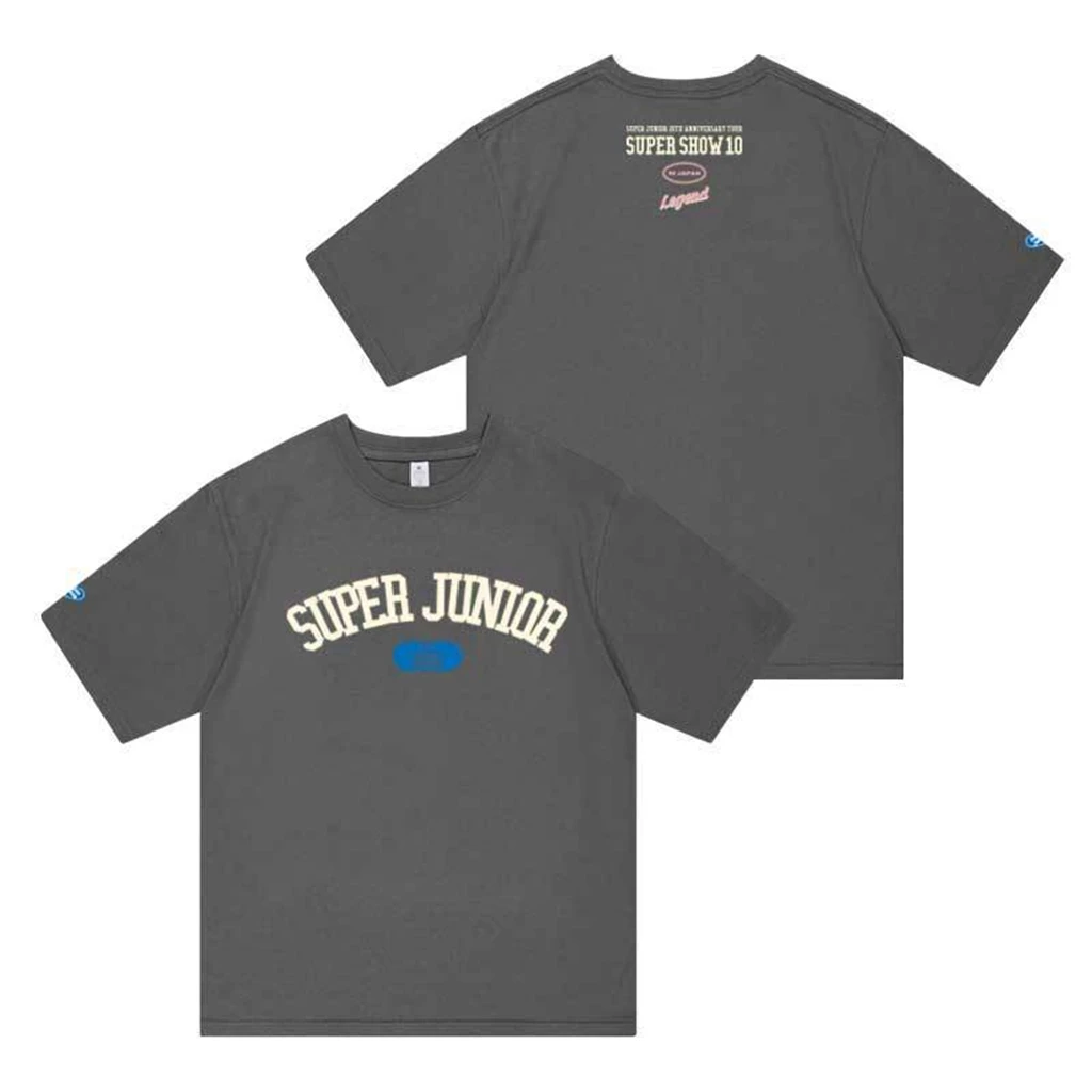 Kpop Korean Trend Stars Same Style Super Junior Super Show 10 y2k T-shirt Fans Women Men Summer Oversized Cotton Printe T-shirt