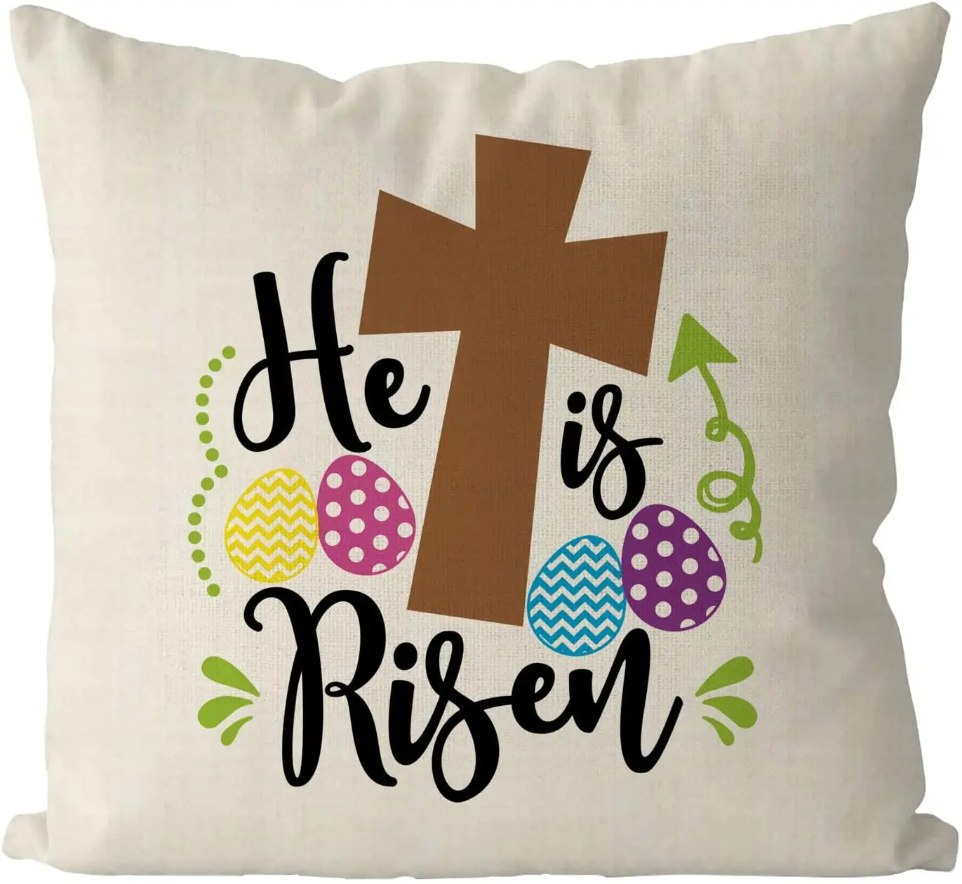 Easter Pillow Covers He is Risen Religious Cross Christian Bunny Throw Pillowcase Home Decor Sofa Bedroom Cushion Case