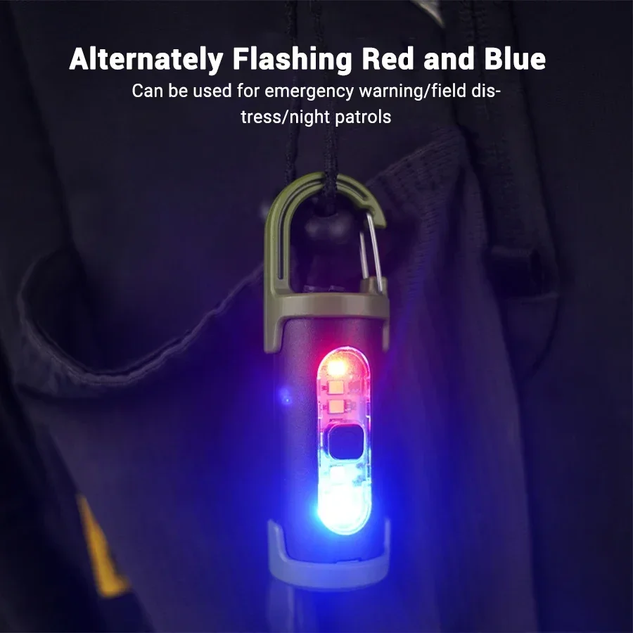 قوية EDC مصباح ليد جيب المفاتيح قابلة للشحن معلقة مشاعل محمولة مقاوم للماء كيرينغ التخييم المشي مصباح الجيب