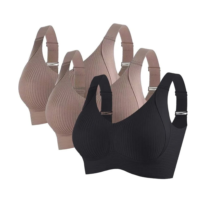 3Pcs Women's Push-Up Bra Non-Wire Lift Bra Set
