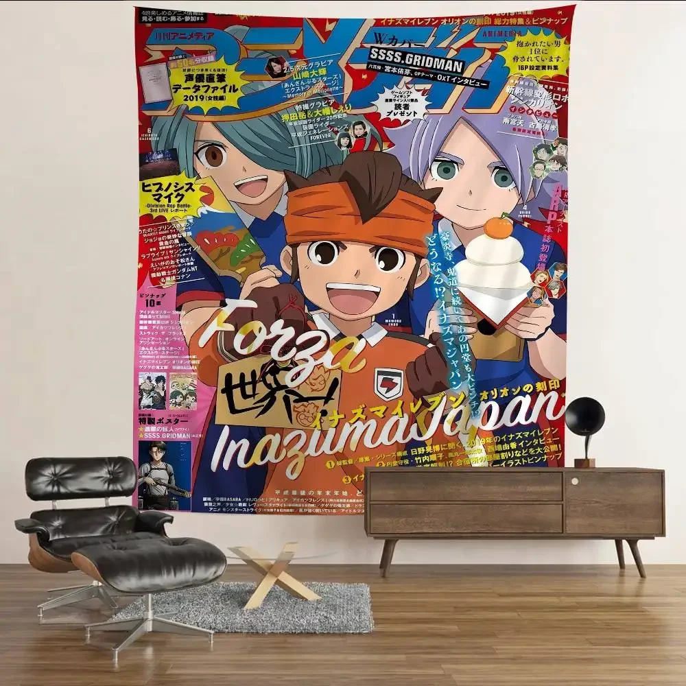 الكلاسيكية أنيمي لعبة I_inazuma E_eleven مطبوعة كبيرة قماش مزخرف جداري معلقة التارو الهبي جدار السجاد النوم ديكور المنزل