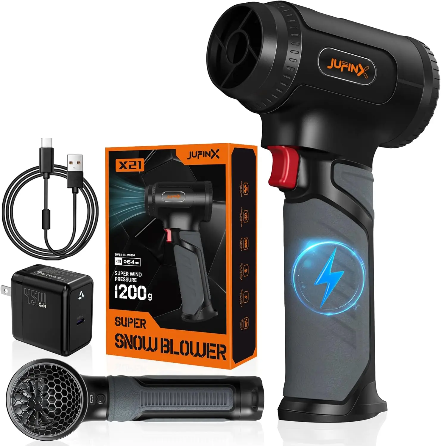 

Cordless Leaf Blower with 1200G Wind Pressure, 756W Motor, Fast Charging for Snow, Leaves, Car Cleaning