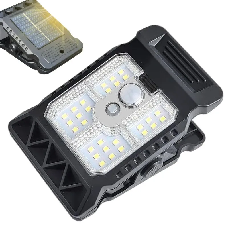 Solar Clip Lamp- Wall Mounted Light with Motion Sensor for Garden Courtyard Fence Emergency Night Light Safety Lighting