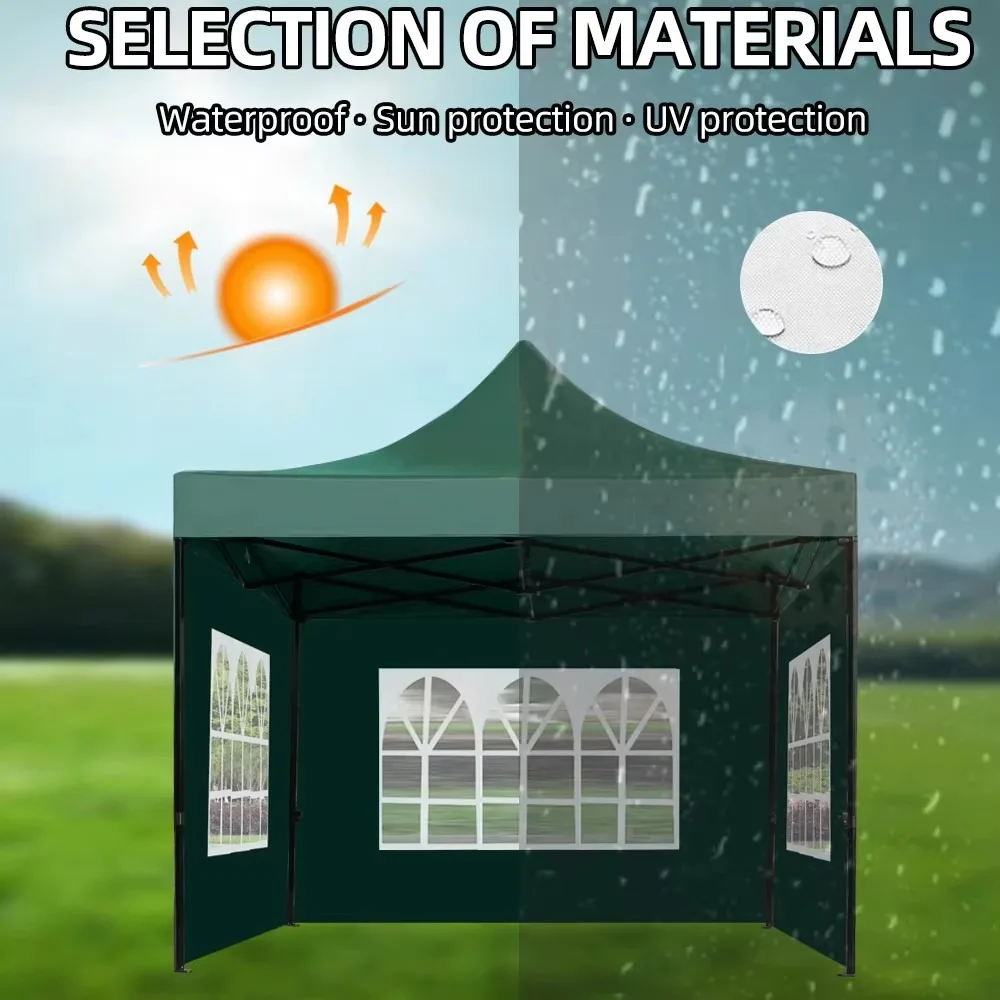 HOMG JINFUN Steel Frame Double Layer PVC Cover Canopy Tent for Outdoor Events & Parties Waterproof Pop up All Seasons