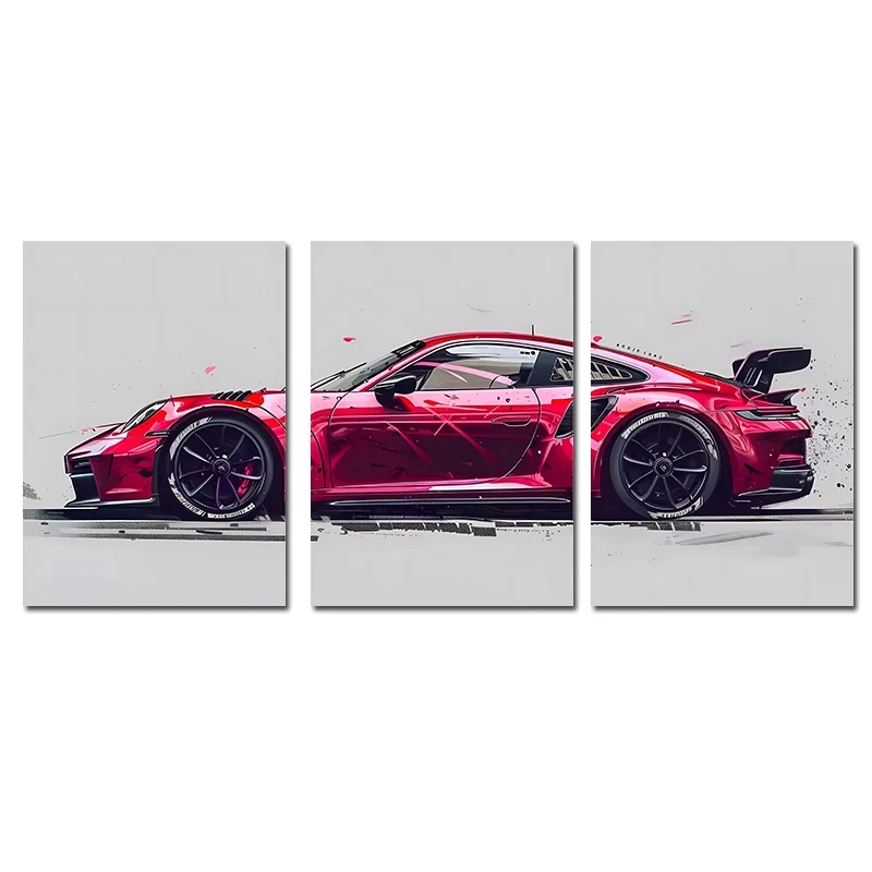 3 Pósters de Superdeportivos, Impresiones de Autos Deportivos Famosos, Lienzo Decorativo para Pared, Arte de Autos para Habitación