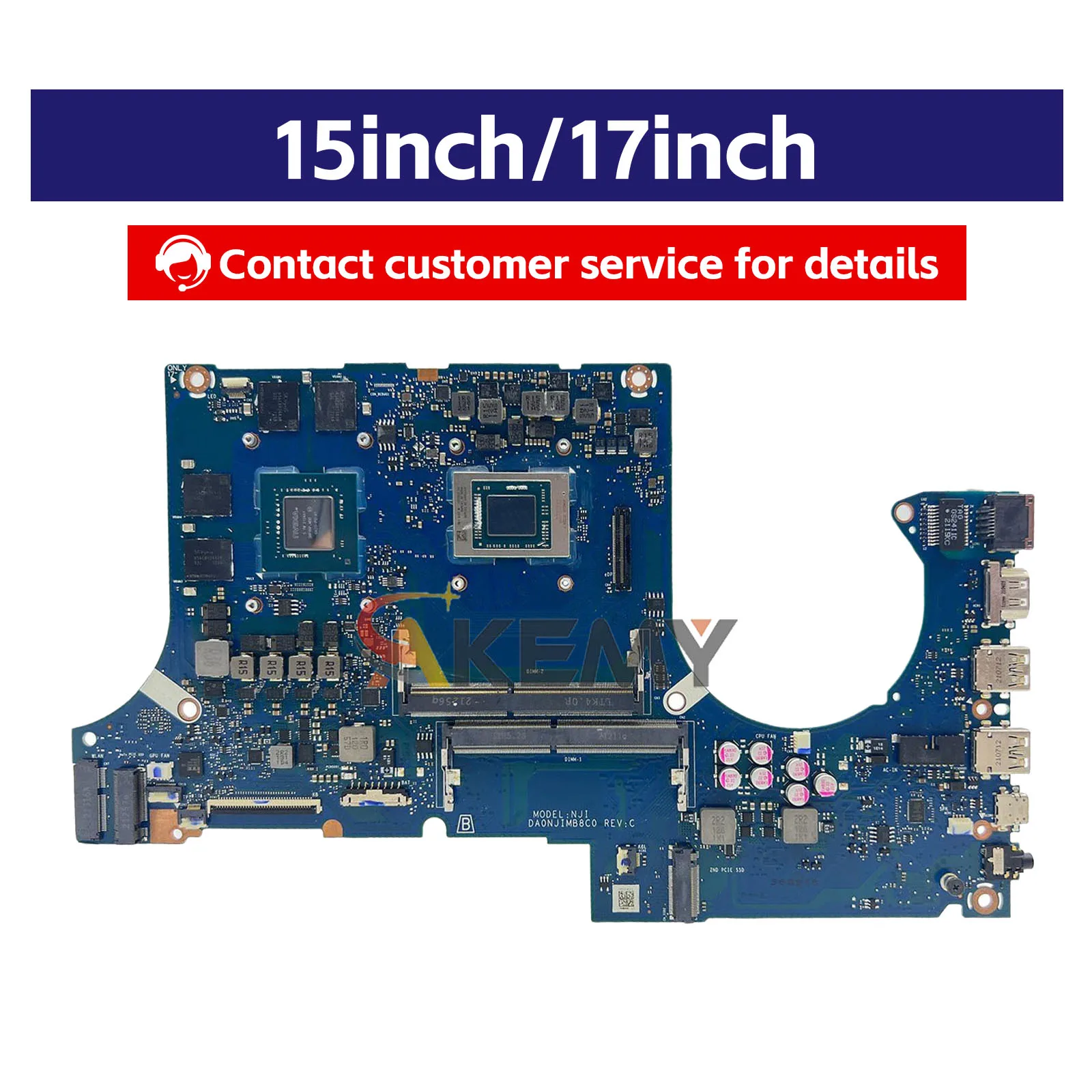 DA0NJIMB8C0 Laptop Motherboard For ASUS TUF Gaming FA506I FX506iH FX506IC FX506II Notebook Mainboard With R5 R7 R9 CPU tests OK