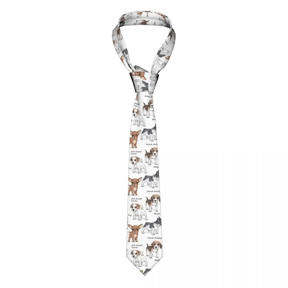 Corbata clásica para hombre, corbatas para boda, fiesta, negocios, cuello para adultos, lindos perros, Bulldog Francés, Beagle Jack Russell Terrier Pug