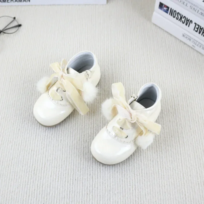 Autumn Baby Warm Boots Spanish Girl Sweet Princess Shoes Real Leather Toddler Shoes Kids Boots Girls Girls Winter Boots