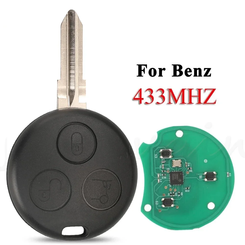 KiTi For Smart Remote Car Key Fob 433Mhz For Mercedes Benz Smart Fortwo Roadster City Coupe Crossblade Cabrio Roadster