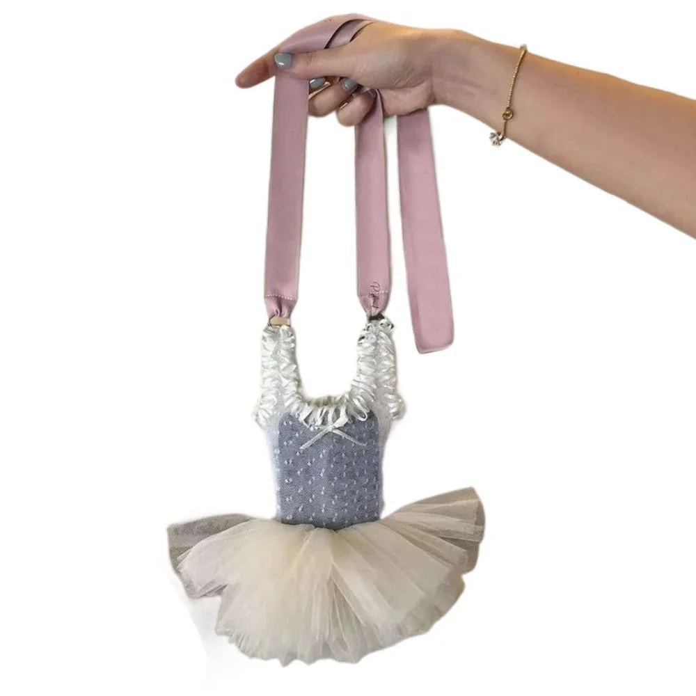 

Модная милая сумка для мобильного телефона в балетном стиле, белая лоскутная кружевная марлевая сумка через плечо, мини-шикарная сумка на плечо для покупок