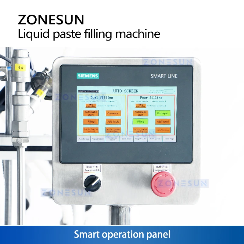 ZONESUN ZS-SVYT4D Doppelsystem-Füllmaschine, Flüssigkeits- und Dickpastenfüller mit Kolben und Magnetpumpe