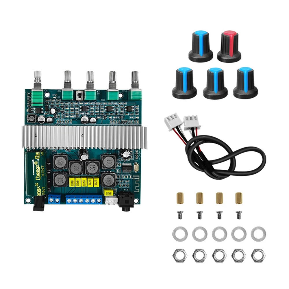 TPA3116 Subwoofer Amplifier Audio Board 2.1 HiFi Amplificador USB DAC Bluetooth 5.0 Power Amplifiers 2x50W+100W