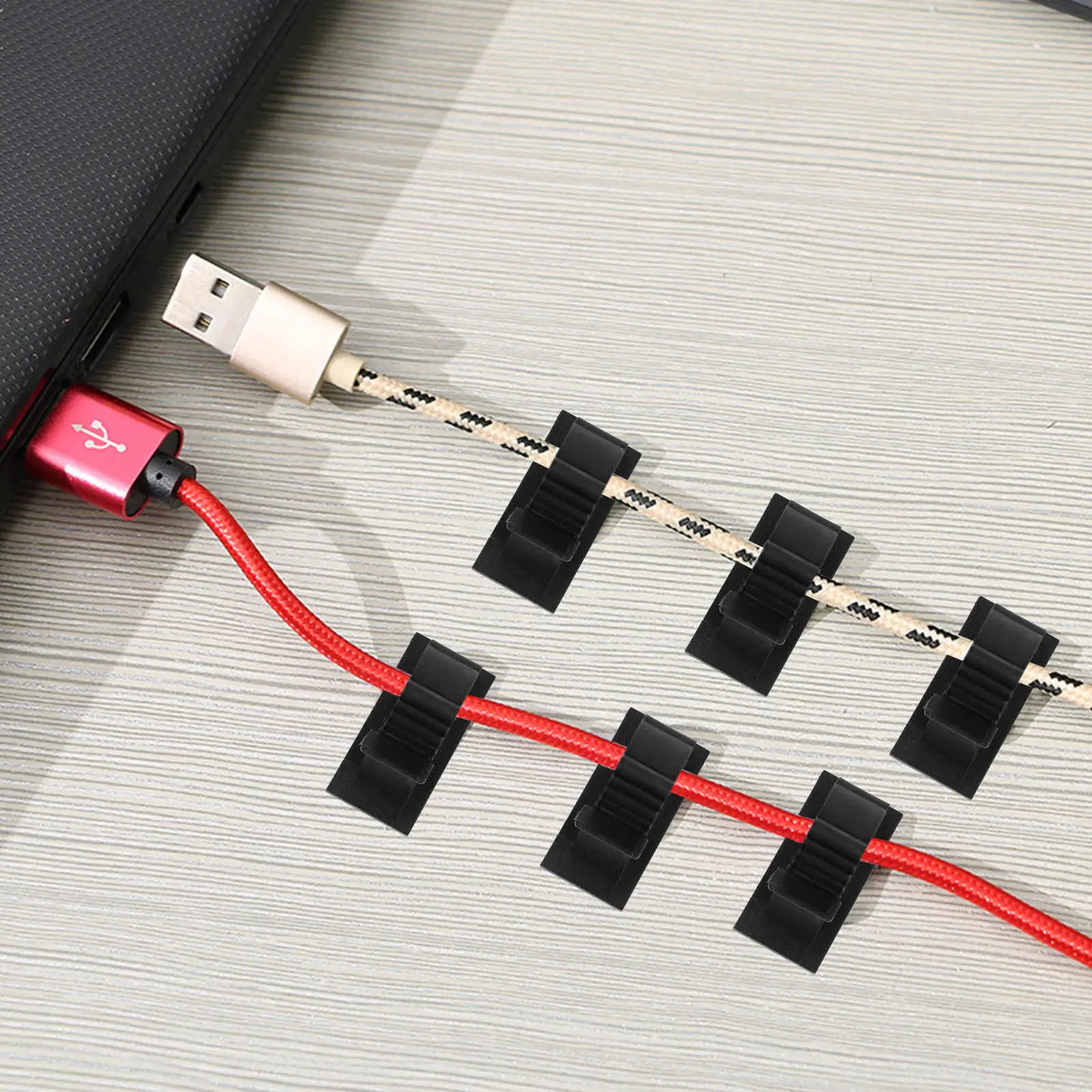 50Pcs Versatile Self Stick Pipe Clips Plastic Hose Clamp for Cables Garden Hoses Radiator Tubes DIY Wall Mount Installation