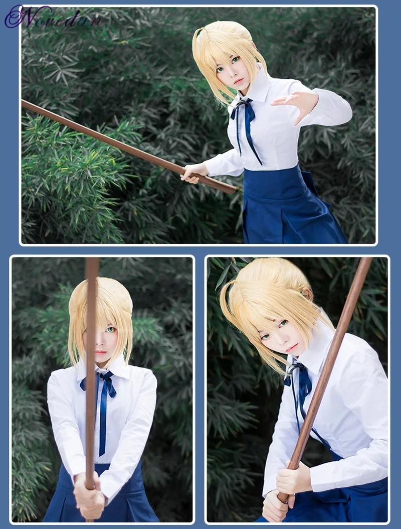 Fate Stay Night Saber Cosplay Costumes Japanese Anime Sailor Uniforms Women Cosplay Dress Halloween Party Clothing Set