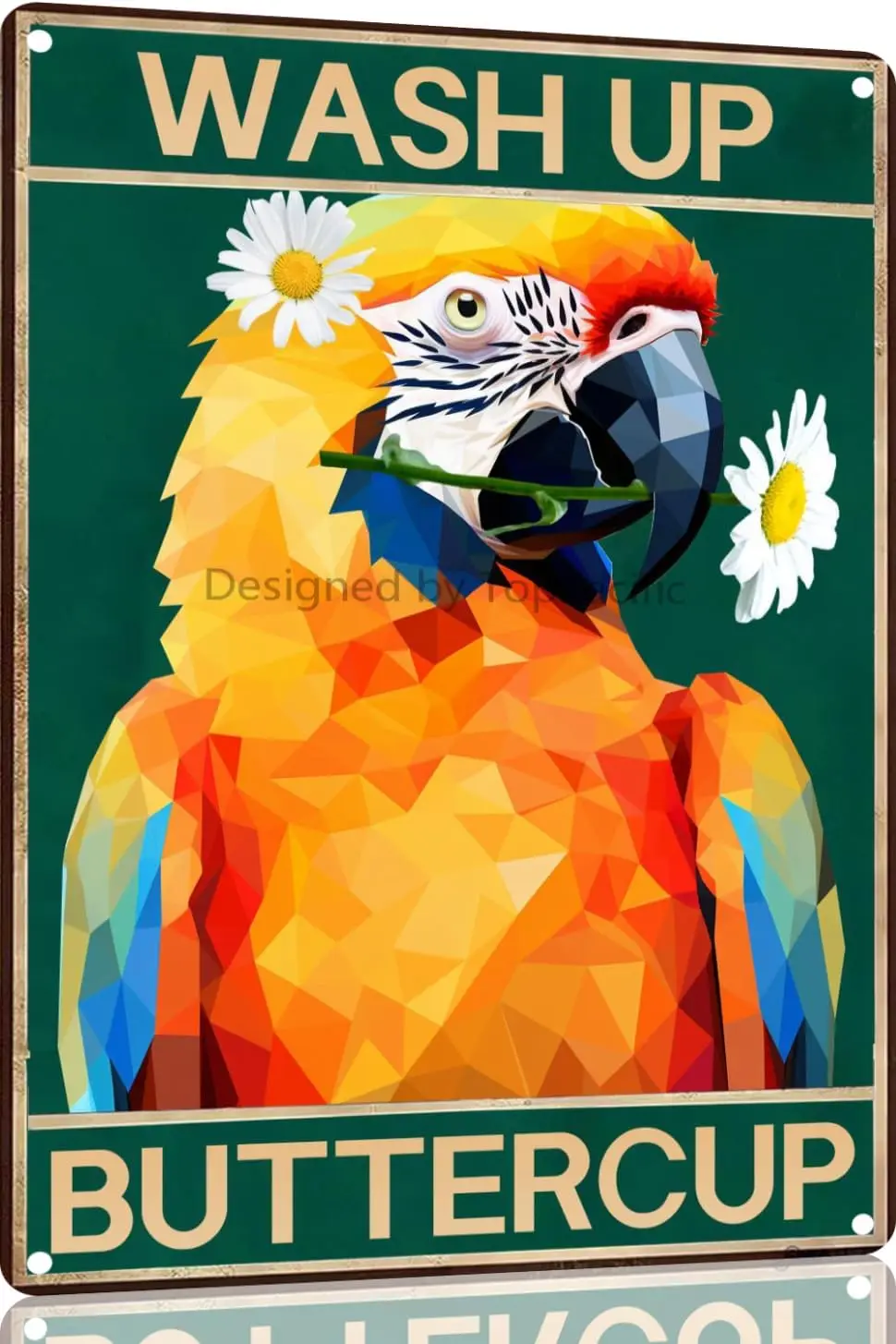 Parrot Wash Up Buttercup Vintage Aluminum Metal Poster Sign Decor Metal Tin Sign For Cafe Home Retro Club Bar Bathroom Post sign