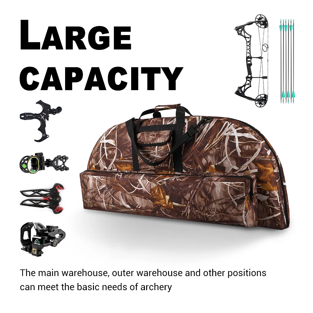 Bow Carrying Bag Archery Equipment Storage Bag with Arrow Pocket Canvas Compound Hunting Bow Case for 95cm 100cm 115cm Bow Shoot view 2