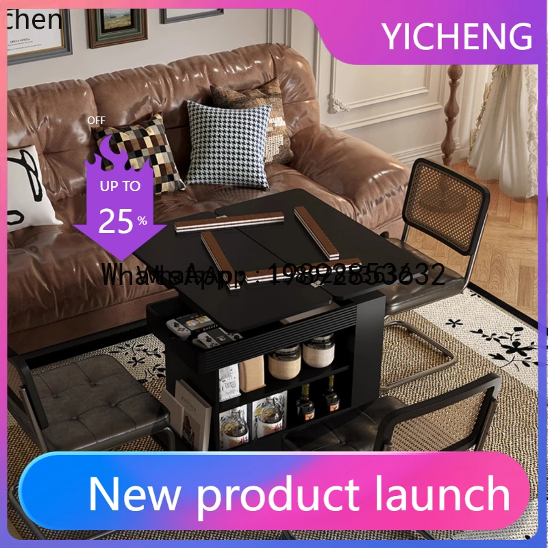 X2 solid wood coffee table table lifting and moving side table simple multi-function folding side cabinet home accessories