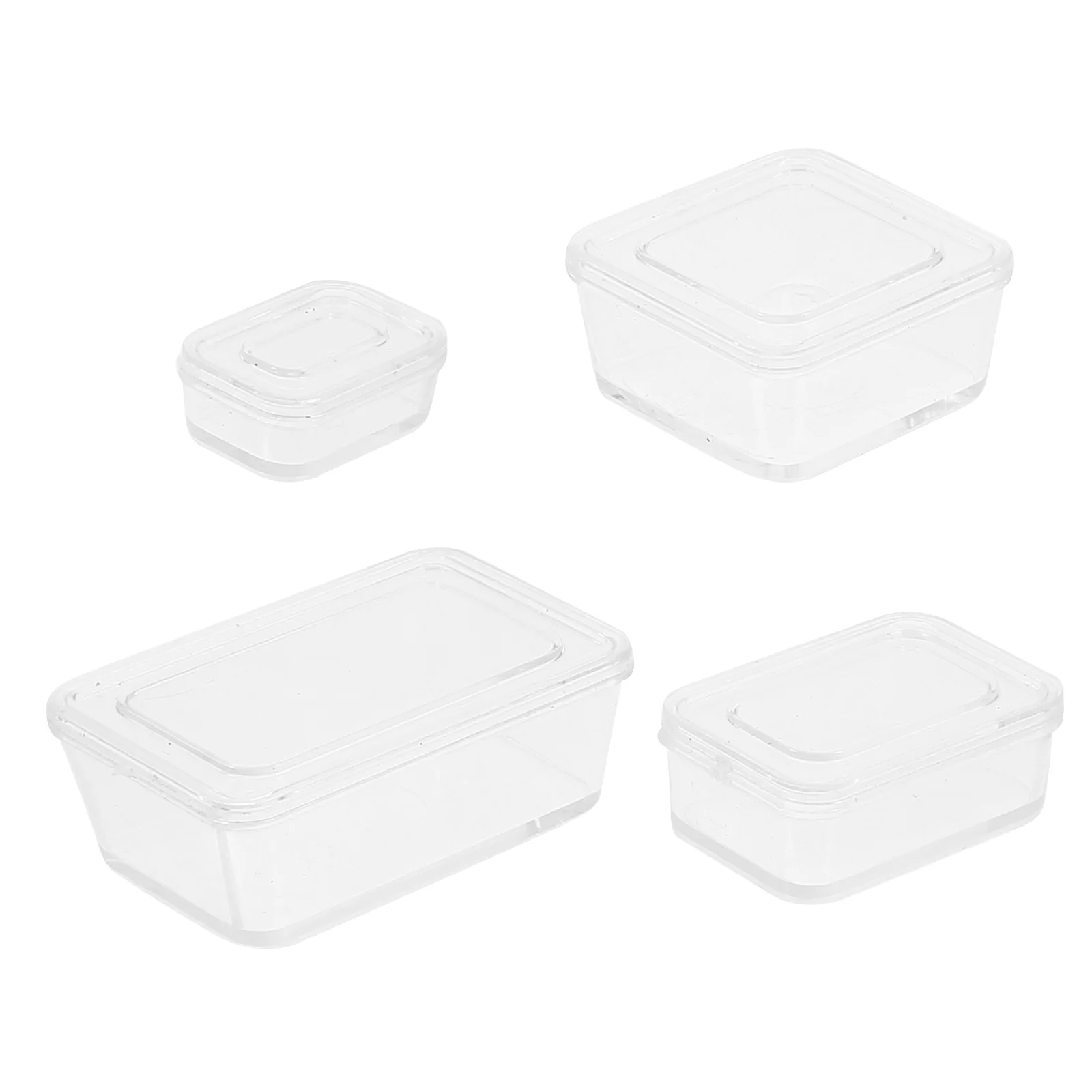 Caja de almacenamiento de juguetes de 4 piezas, decoración de cocina en miniatura, artesanía, accesorios para el hogar, adorna el juego de comida