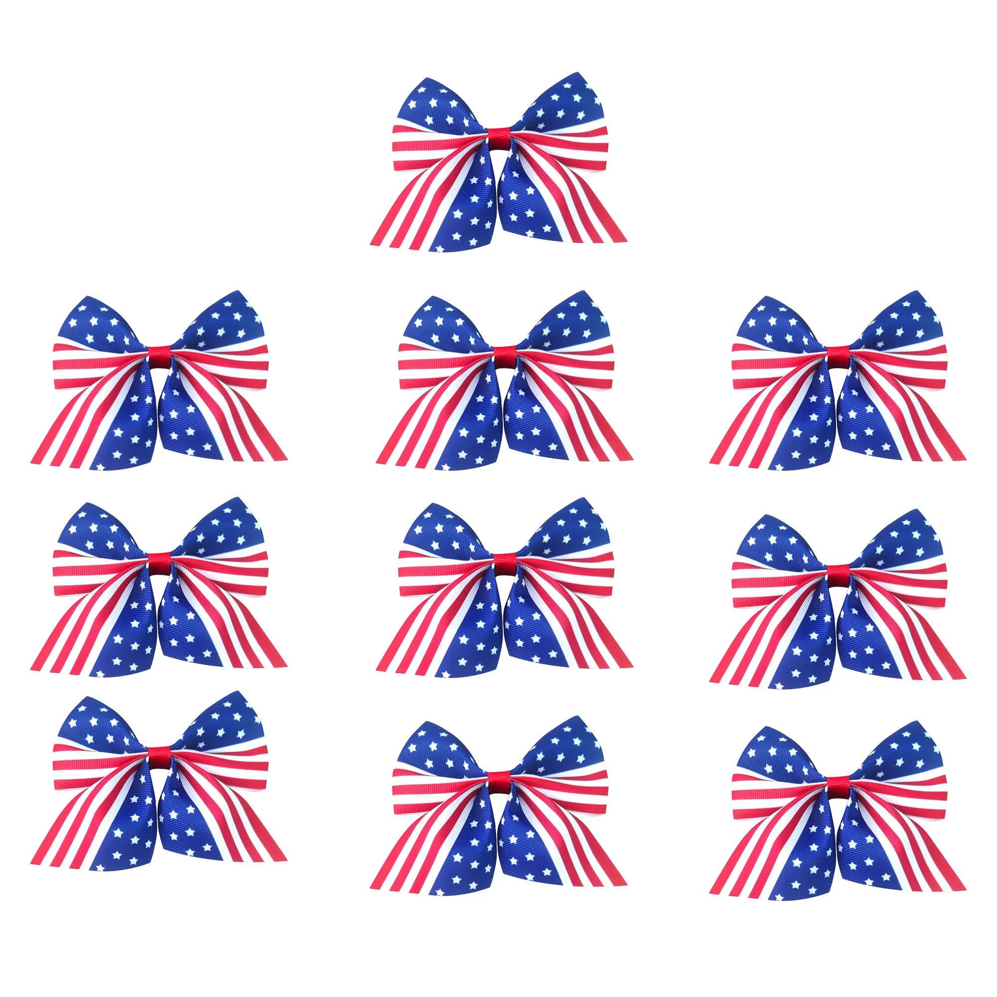 

10Pcs American Flag Hair Bows Hair Clips Red White Blue Hair Bow Clips USA Independence Day Hair Bows 4th of July Hair