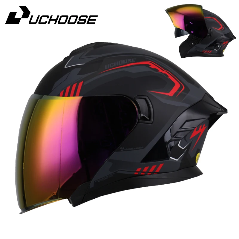 

Мотоциклетный шлем с открытым лицом для мужчин и женщин, солнцезащитный козырек с двумя линзами, легкий шлем для скутера, велосипеда в стиле ретро 3/4, шлем