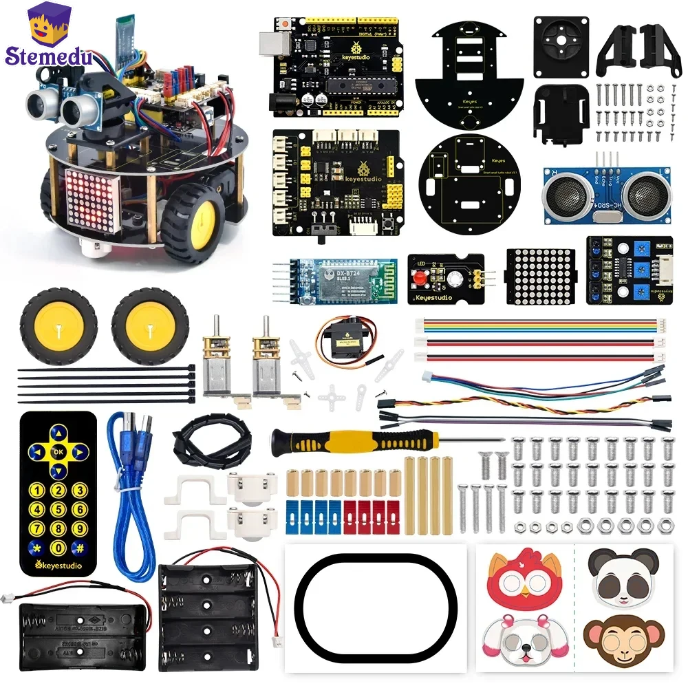 New Keyestudio Multifunction Smart Little Turtle Robot Car V3.0 for Arduino Robot STEM Kids Toy Programable Robot Kit DIY Toys