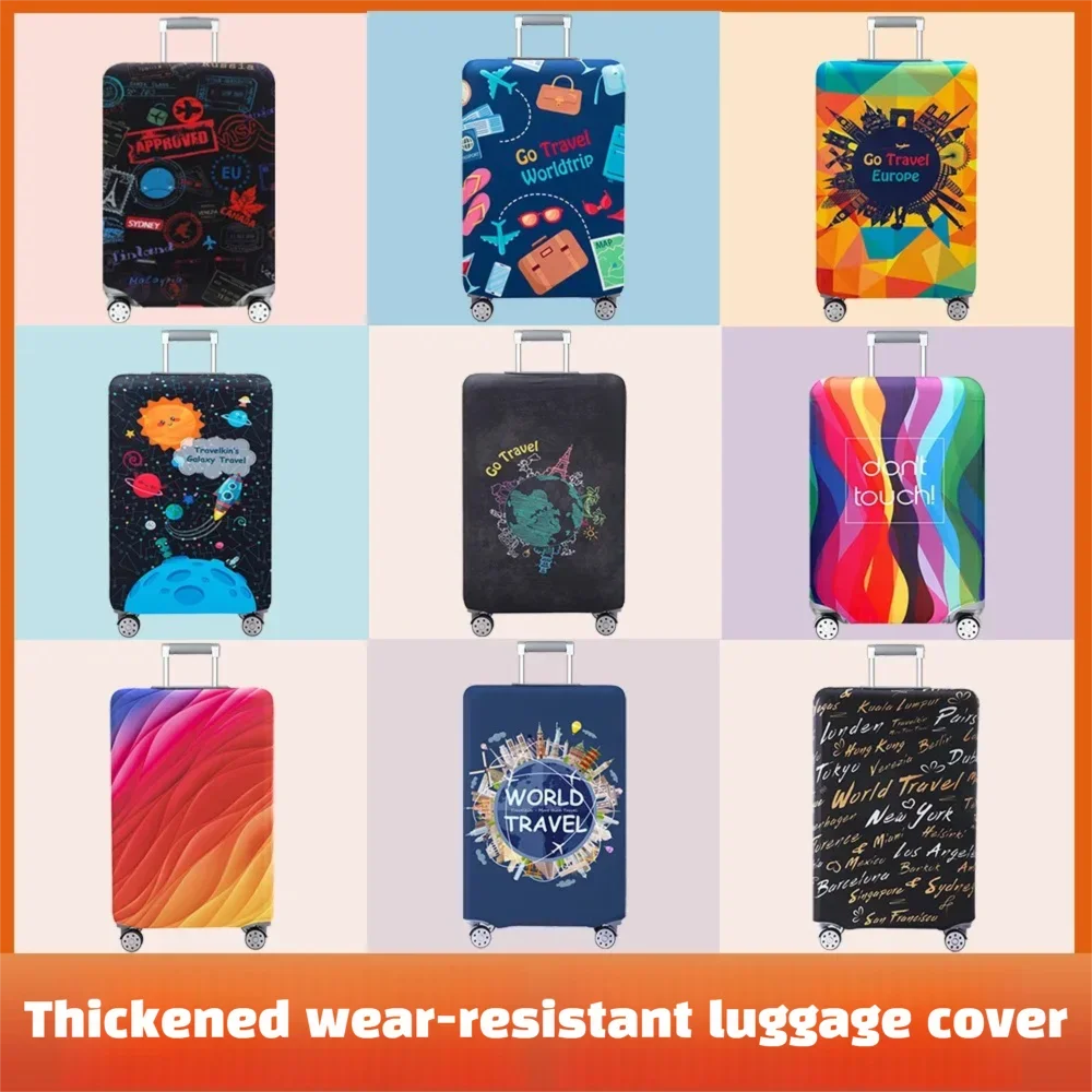 Fashionable Durable Custom Luggage Cover Travel Protector Waterproof Universal Fit 18-32 Inch Bag Cruise Vacation Zipper Closure