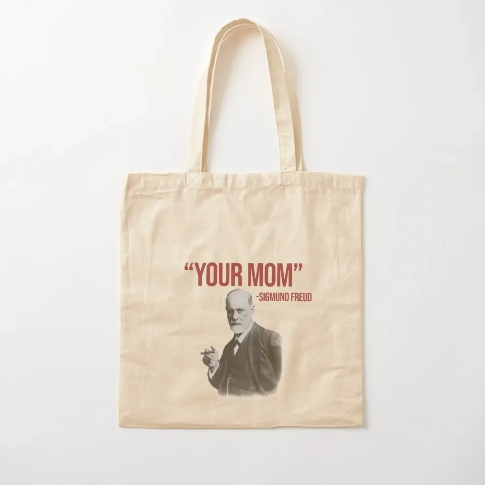 

Your Mom -Sigmund Freud Red Tote Bag reusable shopping bags Woman shopper bag tote bags aesthetic Canvas Tote Bag