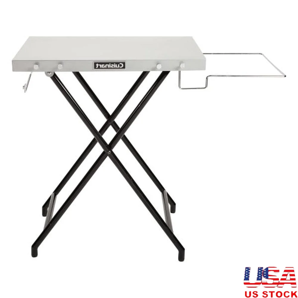 

Foldable Prep Table Grill Stand Portable Cooking Workstation with Trash Bag Holder Paper Towel Rack Tool Hooks Ideal Camping