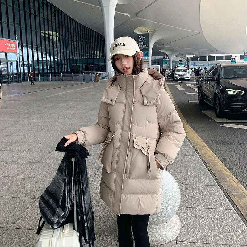 Winter Women Clothing Warm Long Parka Thick Puffer Jacket Zipper Black Cotton-padded Coats Windproof Jackets New 2026 2