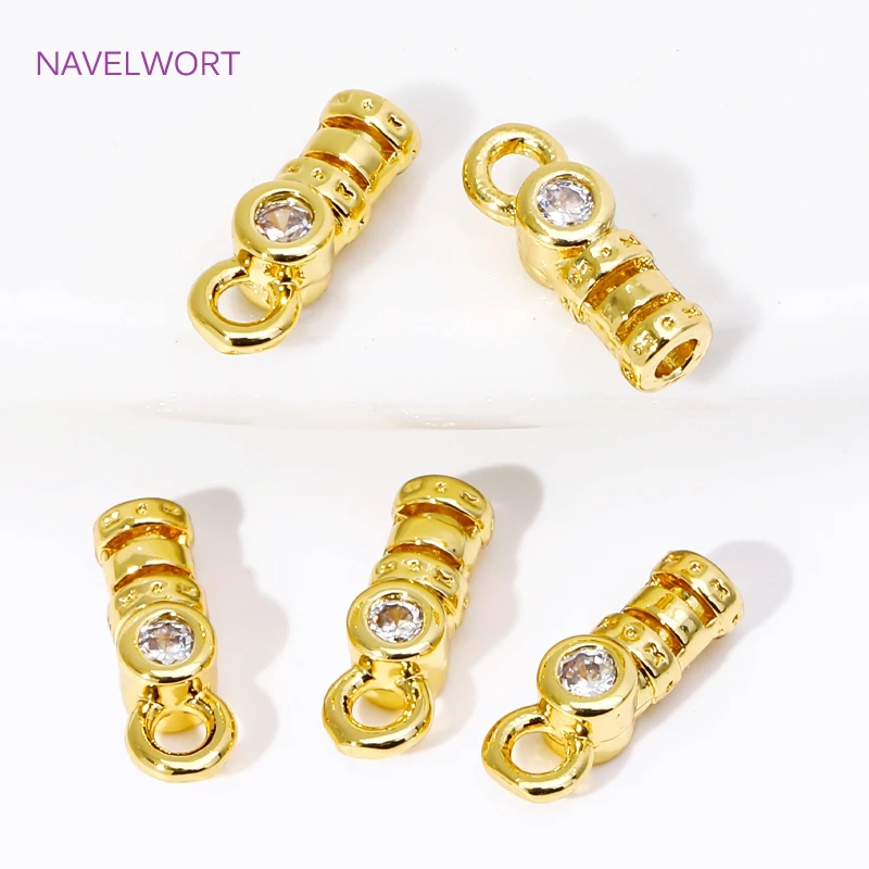 

Концевики (кримпы) для бижутерии Заглушки-коннекторы из латуни с позолотой 18K, с петлей и трубчатым концом, для изготовления ювелирных изделий своими руками, аксессуары для ожерелий