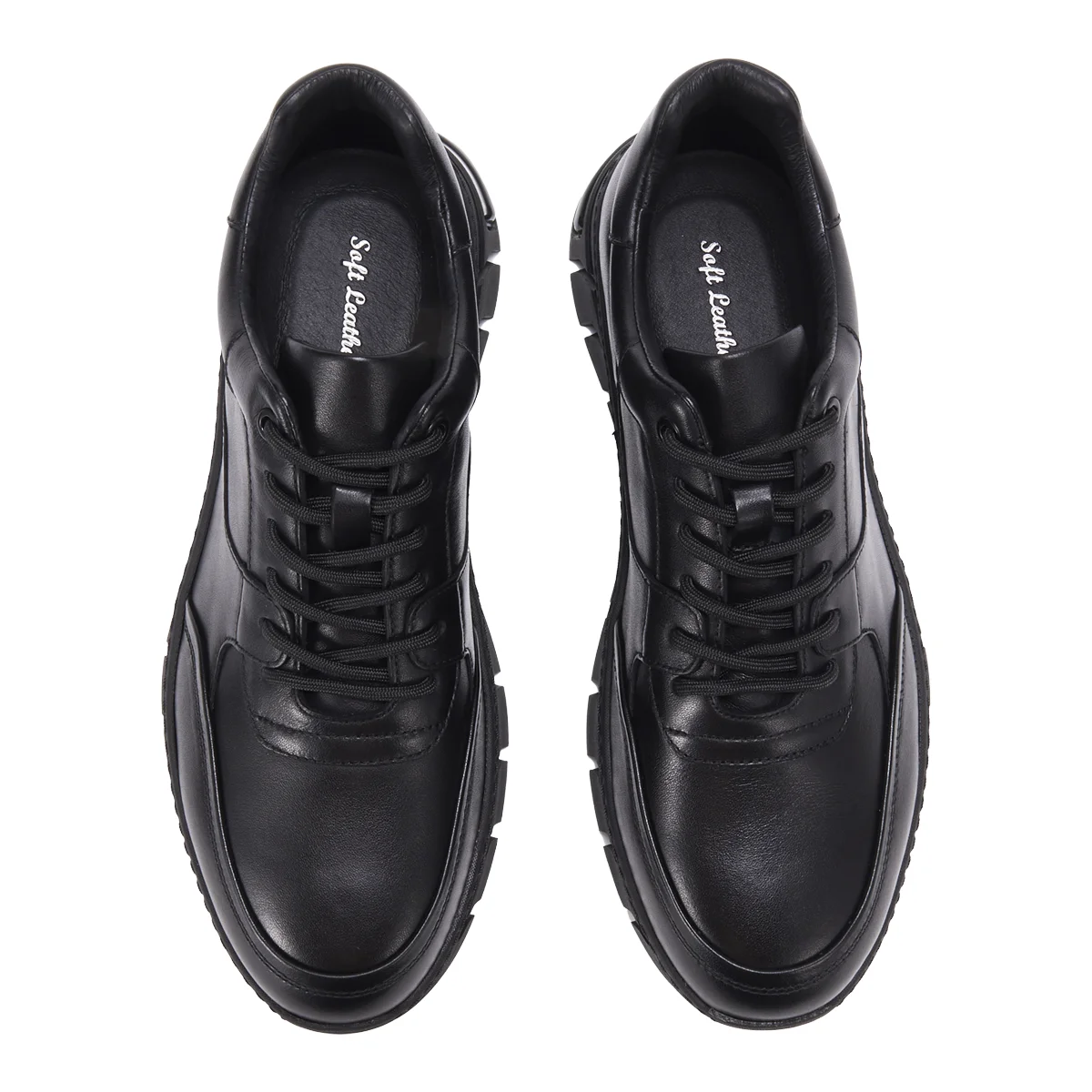 

2025 Fashion Black Genuine Leather Men's Casual Shoes Outdoor Anti-Slippery Walking Style Shoes for Men Autumn & Winter