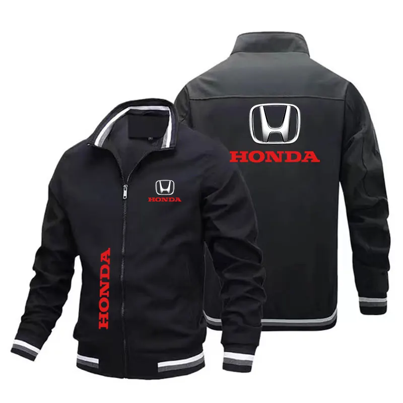2025 New Honda Outdoor Men's Jacket Spring and Autumn Leisure Car Jacket Stand Up Collar Zipper Sports Windproof Clothing