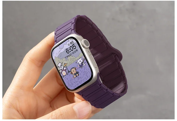 Silikonarmband für Apple Watch 46mm 42mm 49 45mm 41mm 44 40mm Magnetisches Band für IWatch Ultra 4/3/2 Series 12 11 10 9 8 7 6 SE 5 – Detail 7